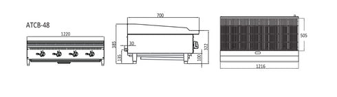 Cookrite 1220mm Char-Rock Broiler ATCB-48